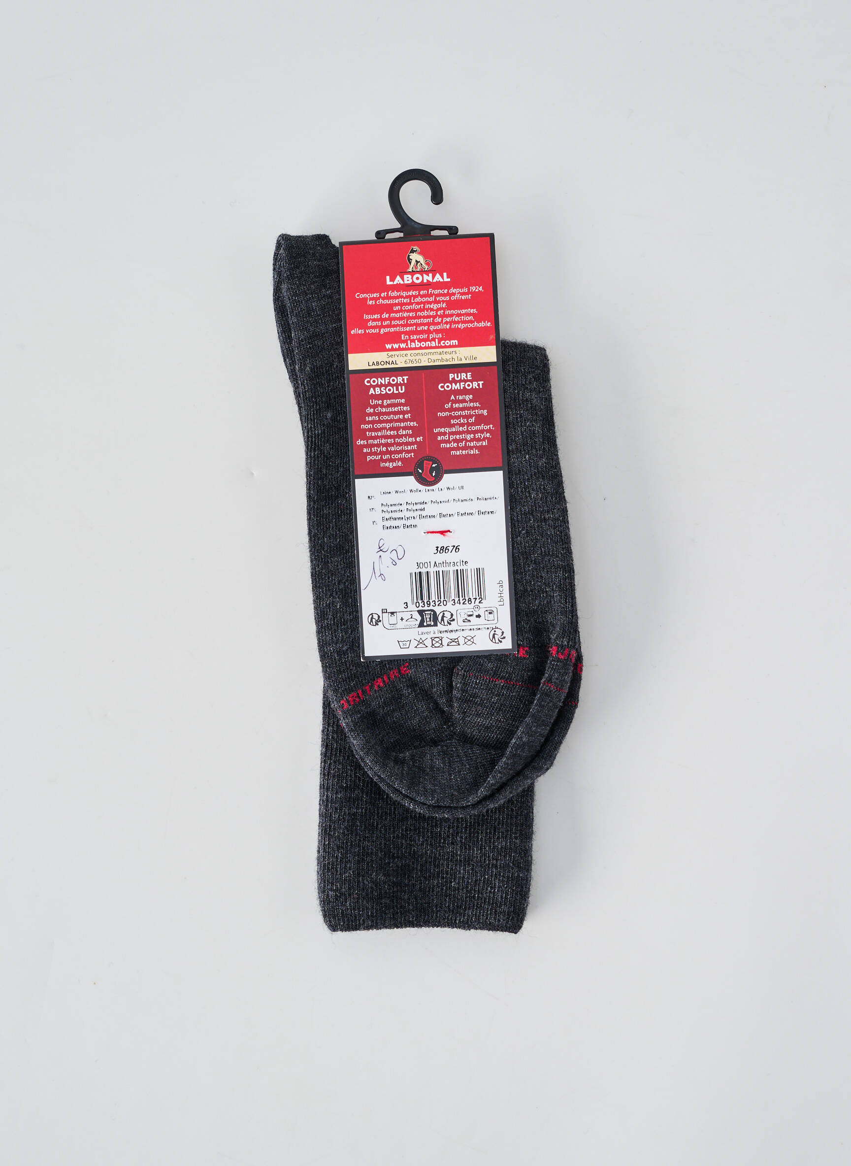 Chaussettes stretch gris LABONAL homme
