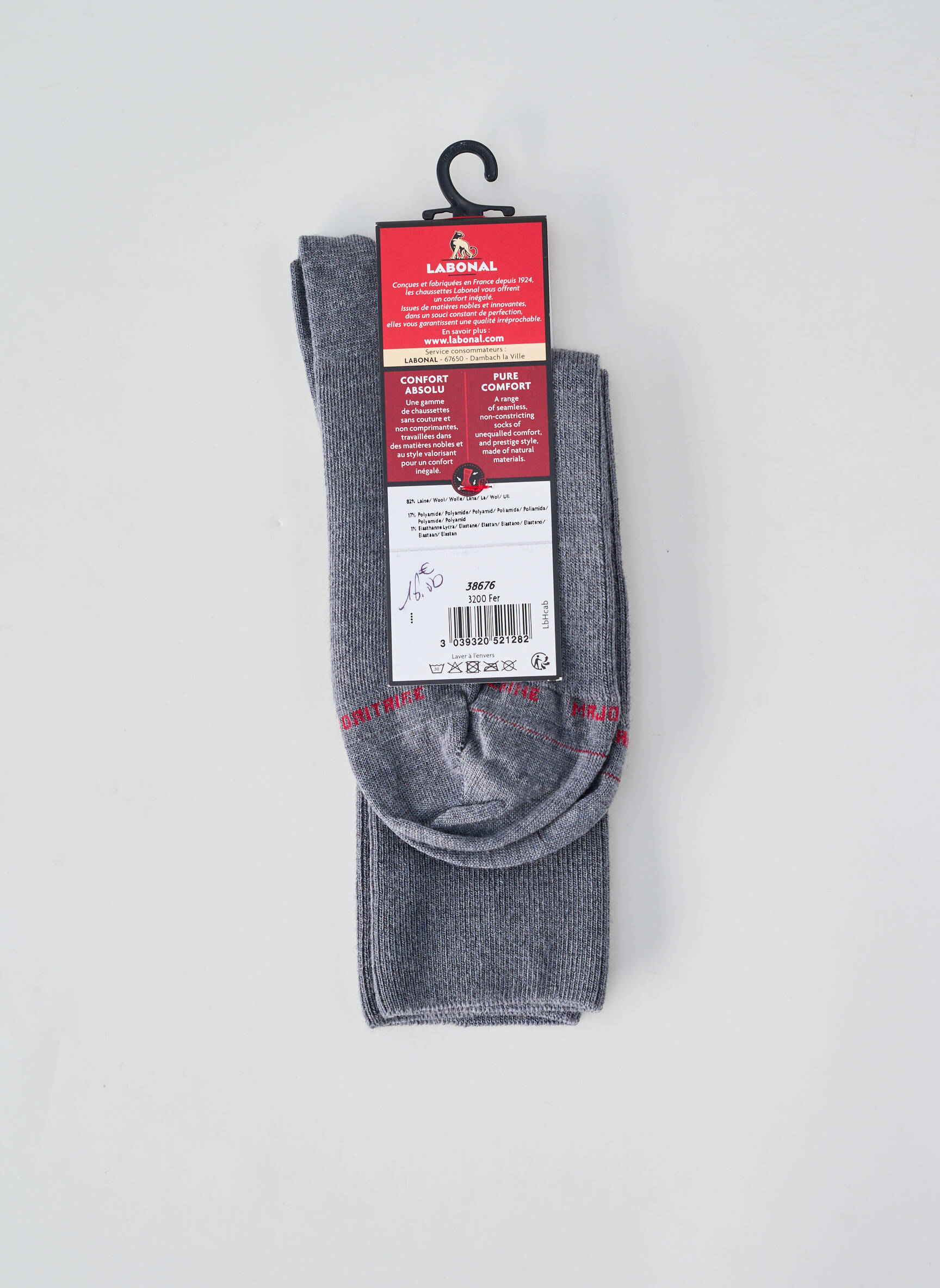 Chaussettes stretch gris clair LABONAL homme