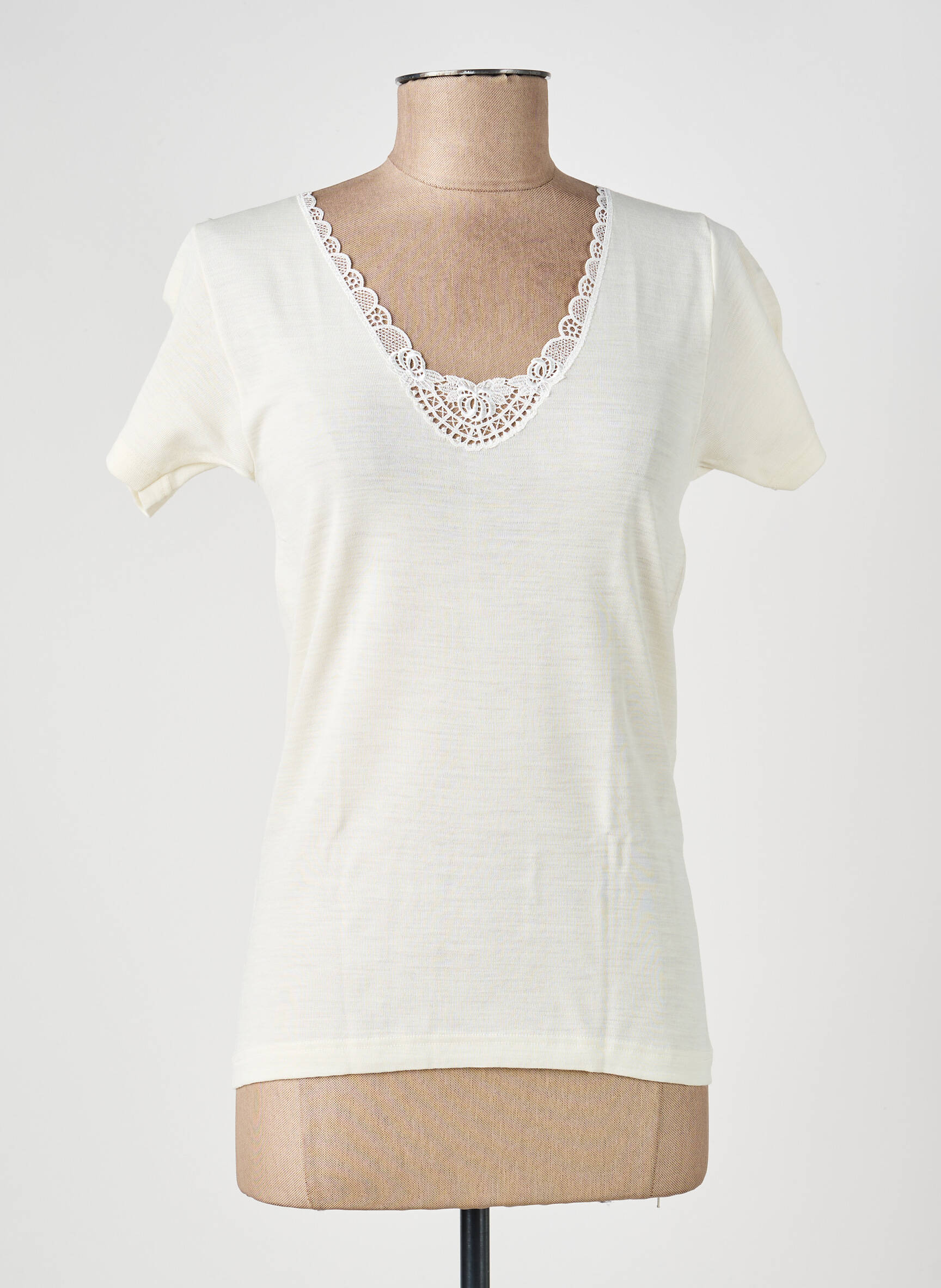 Top/caraco tissage jersey beige MORETTA femme