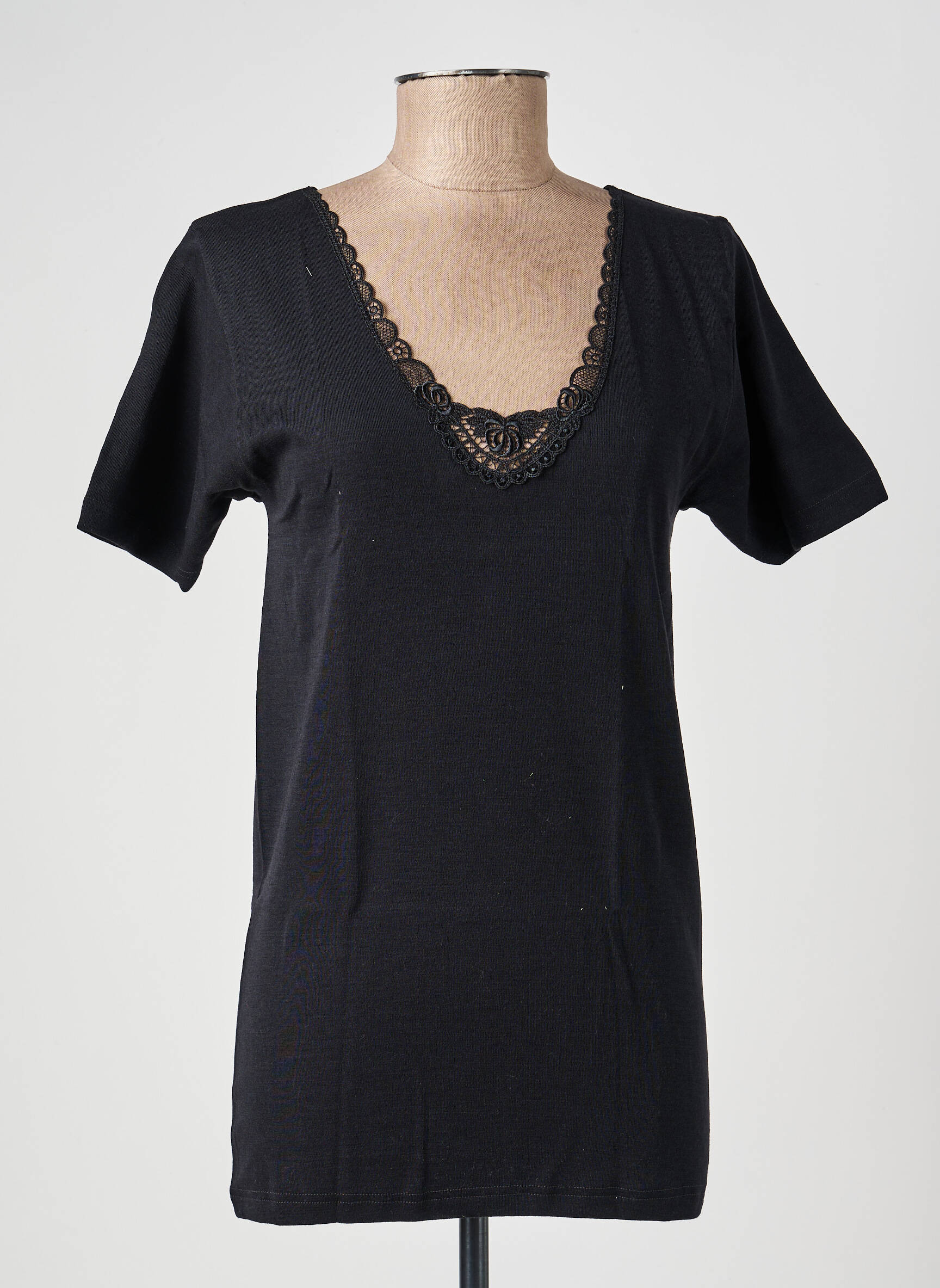 Top/caraco tissage jersey noir MORETTA femme
