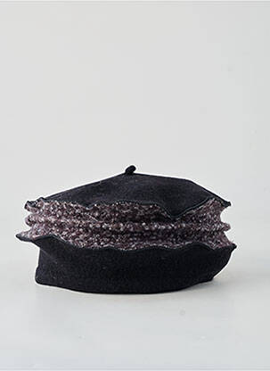 Chapeau bord-côtes noir TOUT EN TETE femme