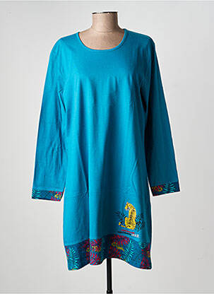 Chemise de nuit sérigraphie bleu ROSE POMME femme