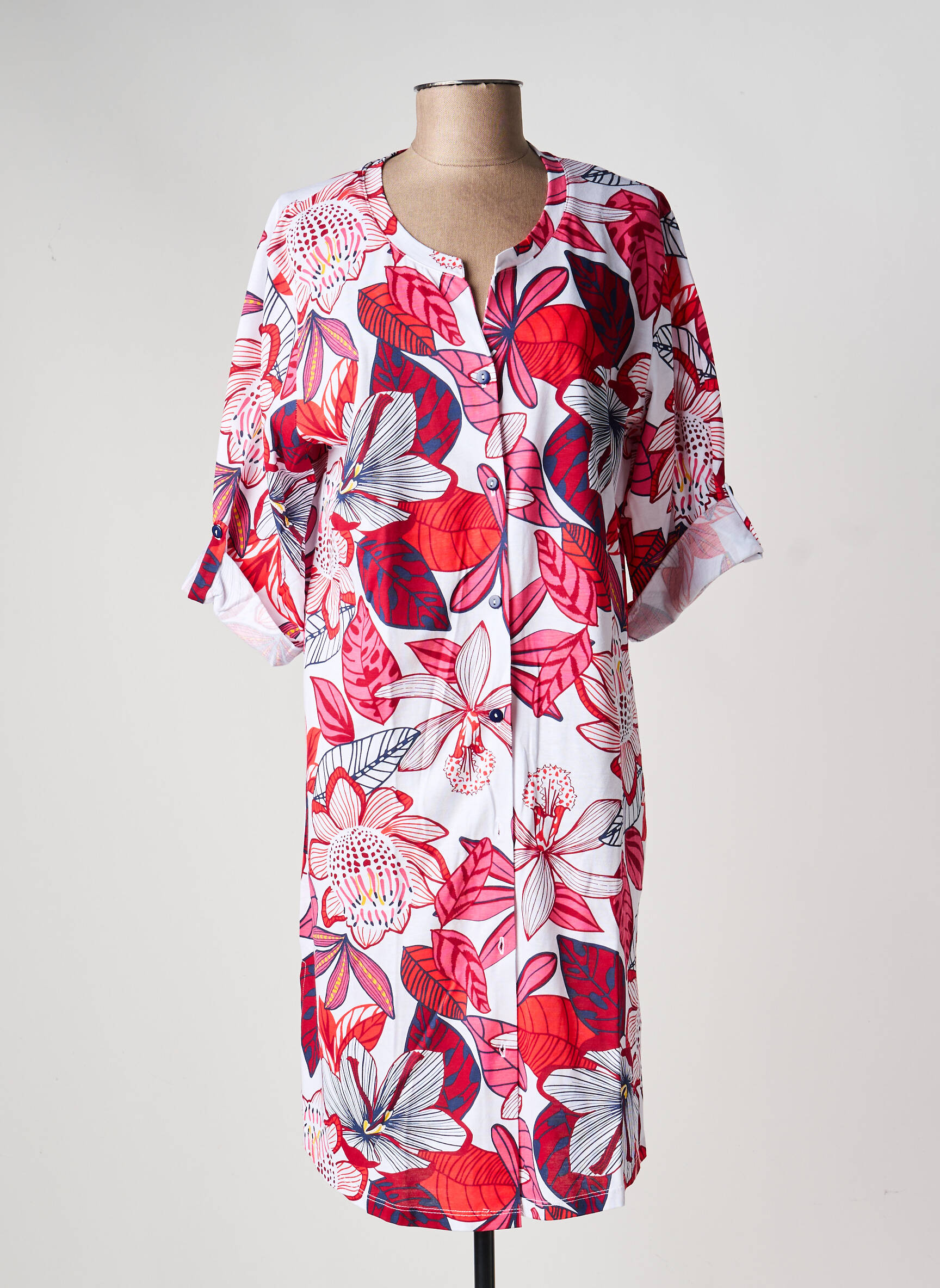 Chemise de nuit imprimé fleurs rose ROSE POMME femme