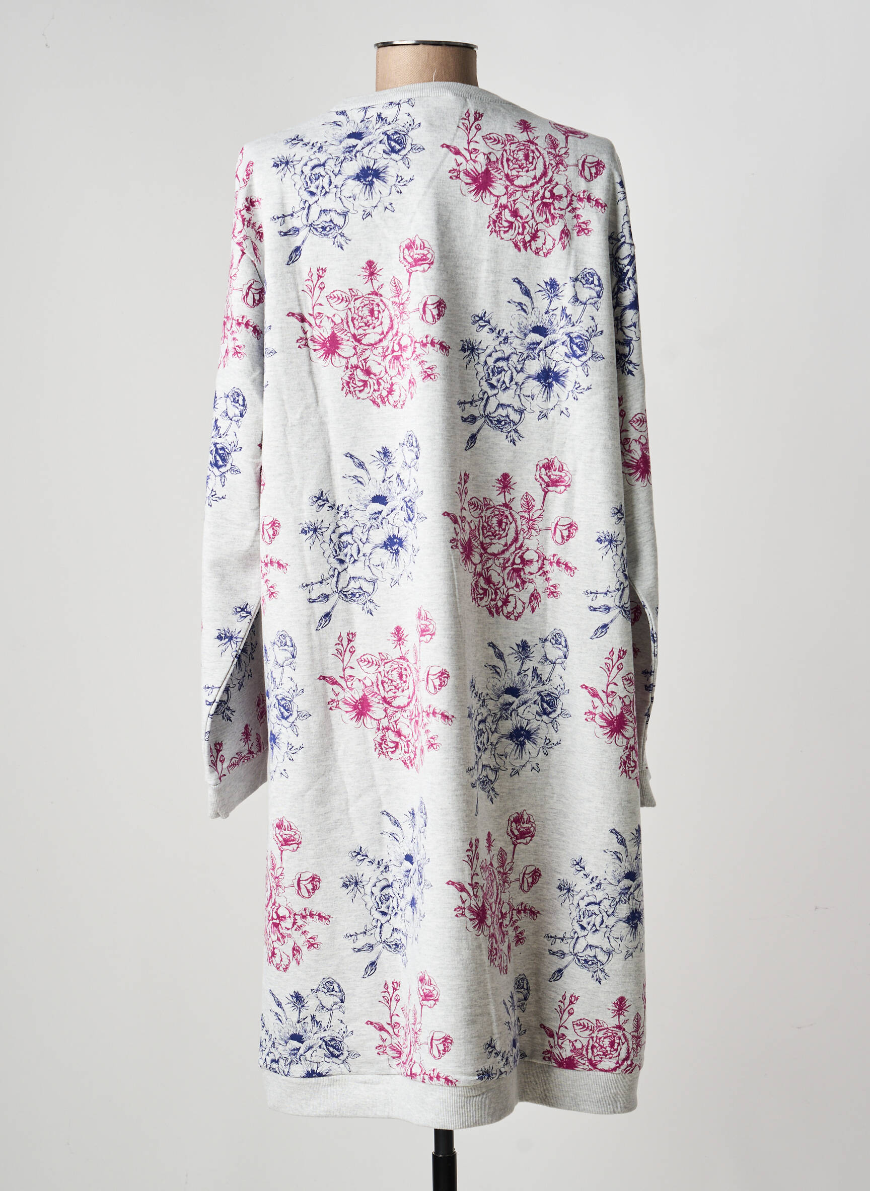 Chemise de nuit imprimé fleurs gris ROSE POMME femme