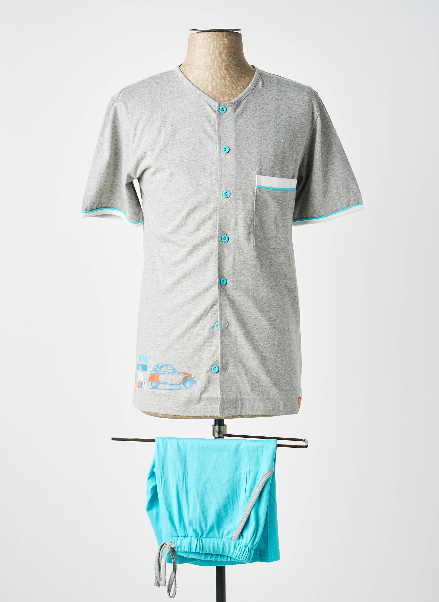 Pyjama bas short gris ROSE POMME homme