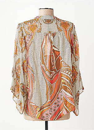 Chemisier tissage crêpe manches 3/4 beige SUMMUM femme