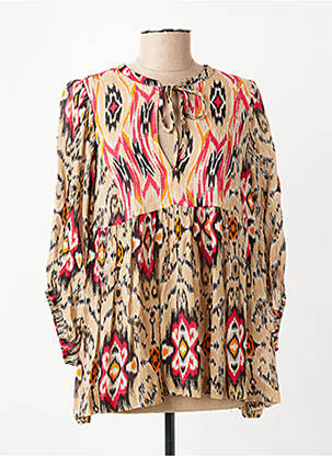 Blouse légère et transparente manches 3/4 beige SUMMUM femme