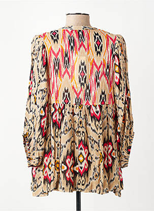 Blouse légère et transparente manches 3/4 beige SUMMUM femme
