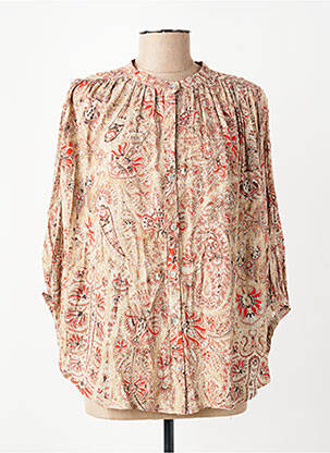 Chemisier tissage crêpe manches 3/4 beige SUMMUN femme