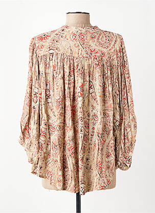 Chemisier tissage crêpe manches 3/4 beige SUMMUN femme