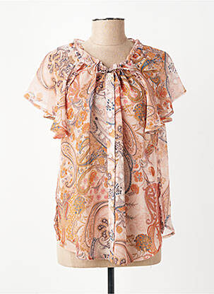 Chemisier imprimé fleurs manches courtes rose SUMMUM femme