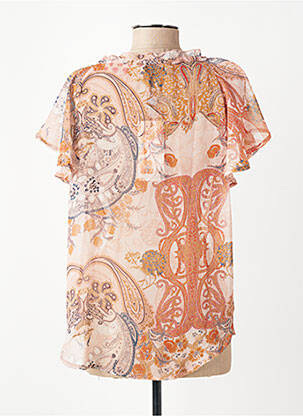 Chemisier imprimé fleurs manches courtes rose SUMMUM femme