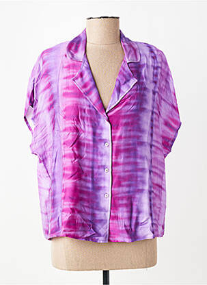 Chemisier fermeture boutonnée sur le devant manches courtes violet LA NOUVELLE femme