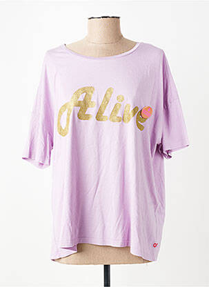 T-shirt sérigraphie manches courtes violet ONE TEE femme