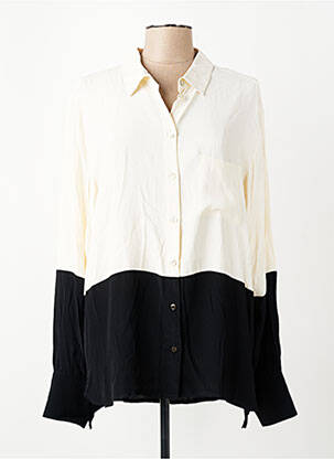Chemisier tissage crêpe manches longues beige SUMMUM femme