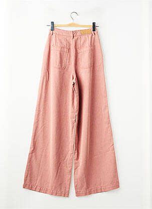 Pantalon large tissage popeline taille haute rose SUMMUM femme