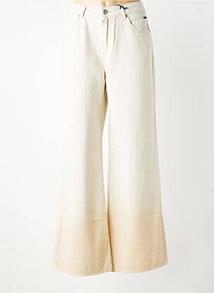Jeans coupe large stretch taille haute beige BLUE DAZE femme