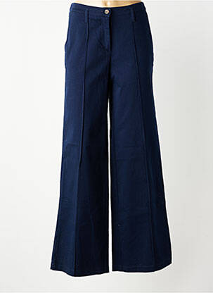 Jeans coupe large taille à pinces taille haute bleu SUMMUM femme