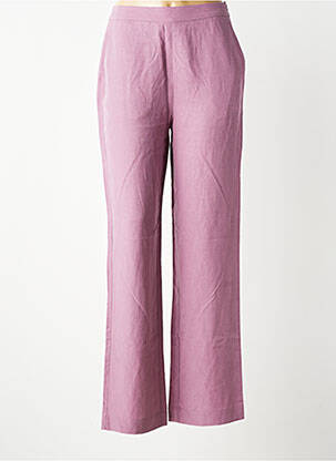 Pantalon droit tissage popeline taille normale violet MKT STUDIO femme