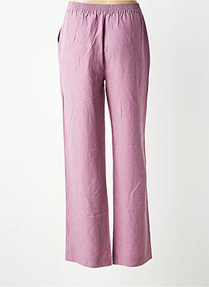 Pantalon droit tissage popeline taille normale violet MKT STUDIO femme