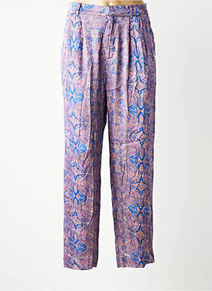 Pantalon droit taille à pinces taille haute violet SEE U SOON femme