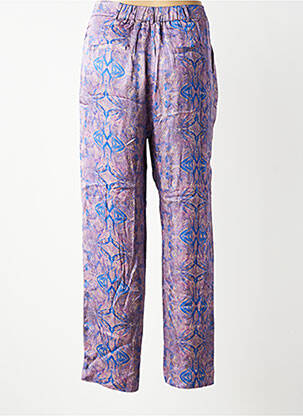 Pantalon droit taille à pinces taille haute violet SEE U SOON femme