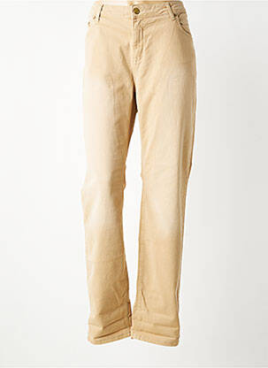 Jeans coupe droite stretch taille normale beige SUMMUM femme