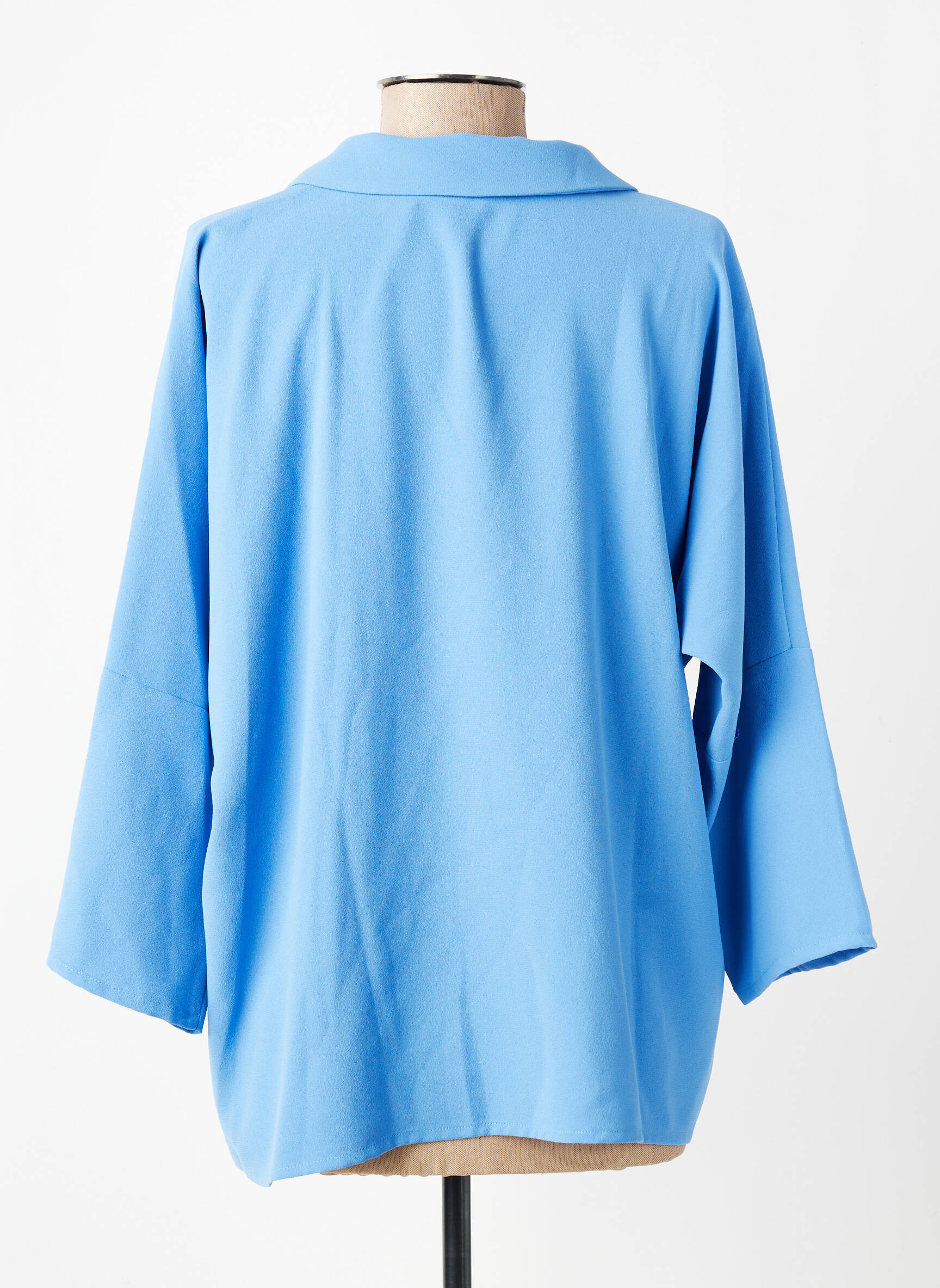 Blouse manches 3/4 manches 3/4 bleu TOUPY femme
