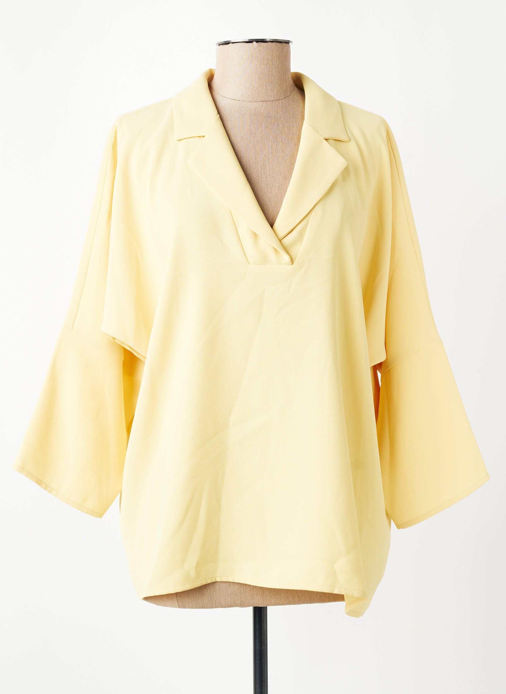 Blouse manches 3/4 manches 3/4 jaune TOUPY femme