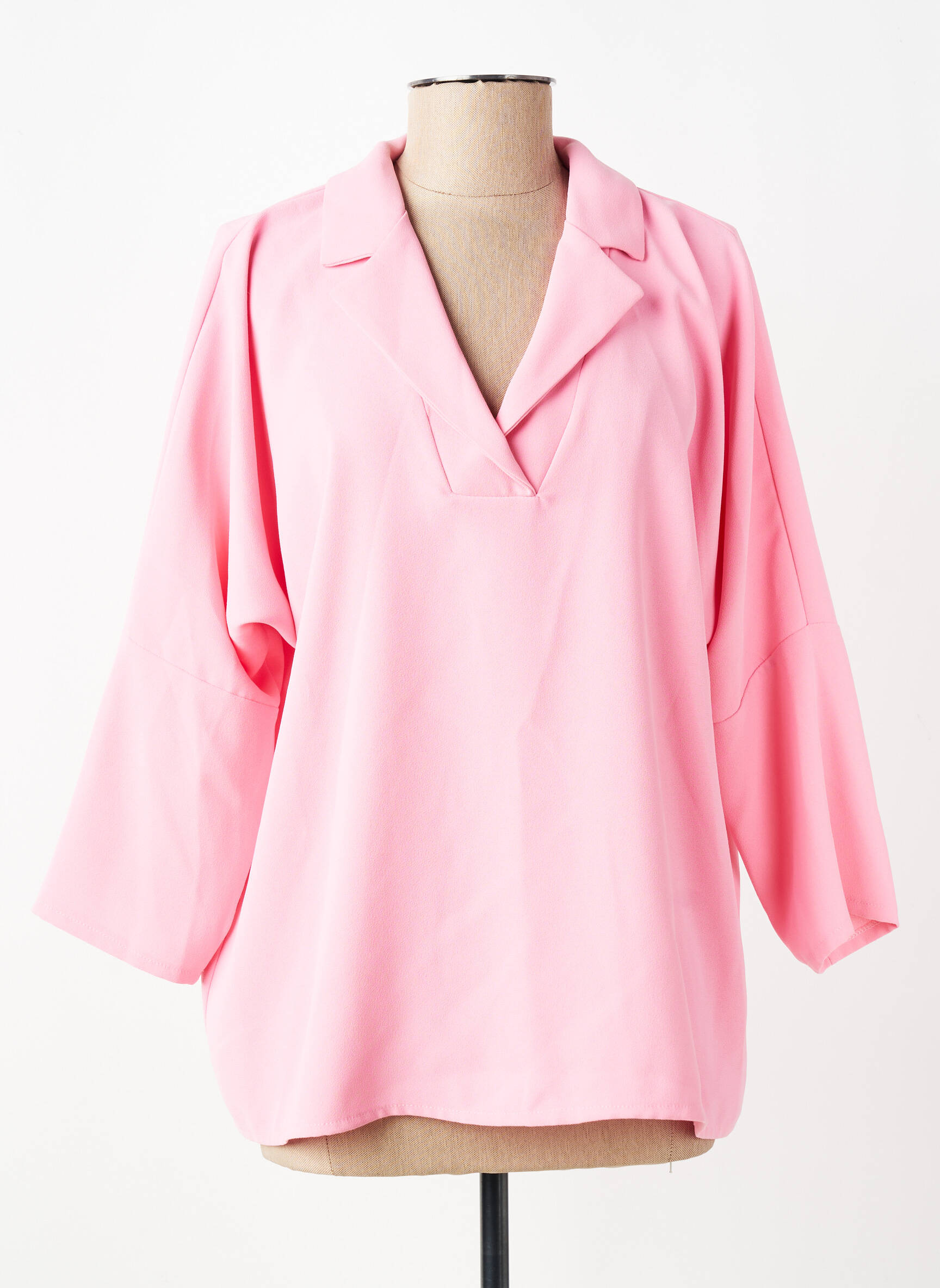 Blouse manches 3/4 manches 3/4 rose TOUPY femme