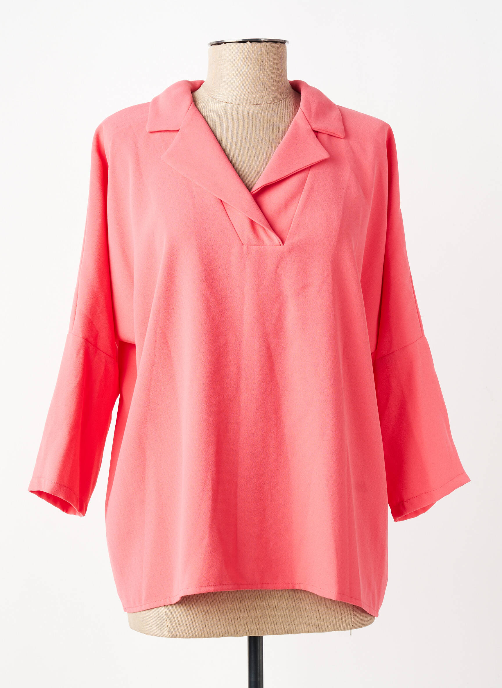 Blouse manches 3/4 manches 3/4 orange TOUPY femme