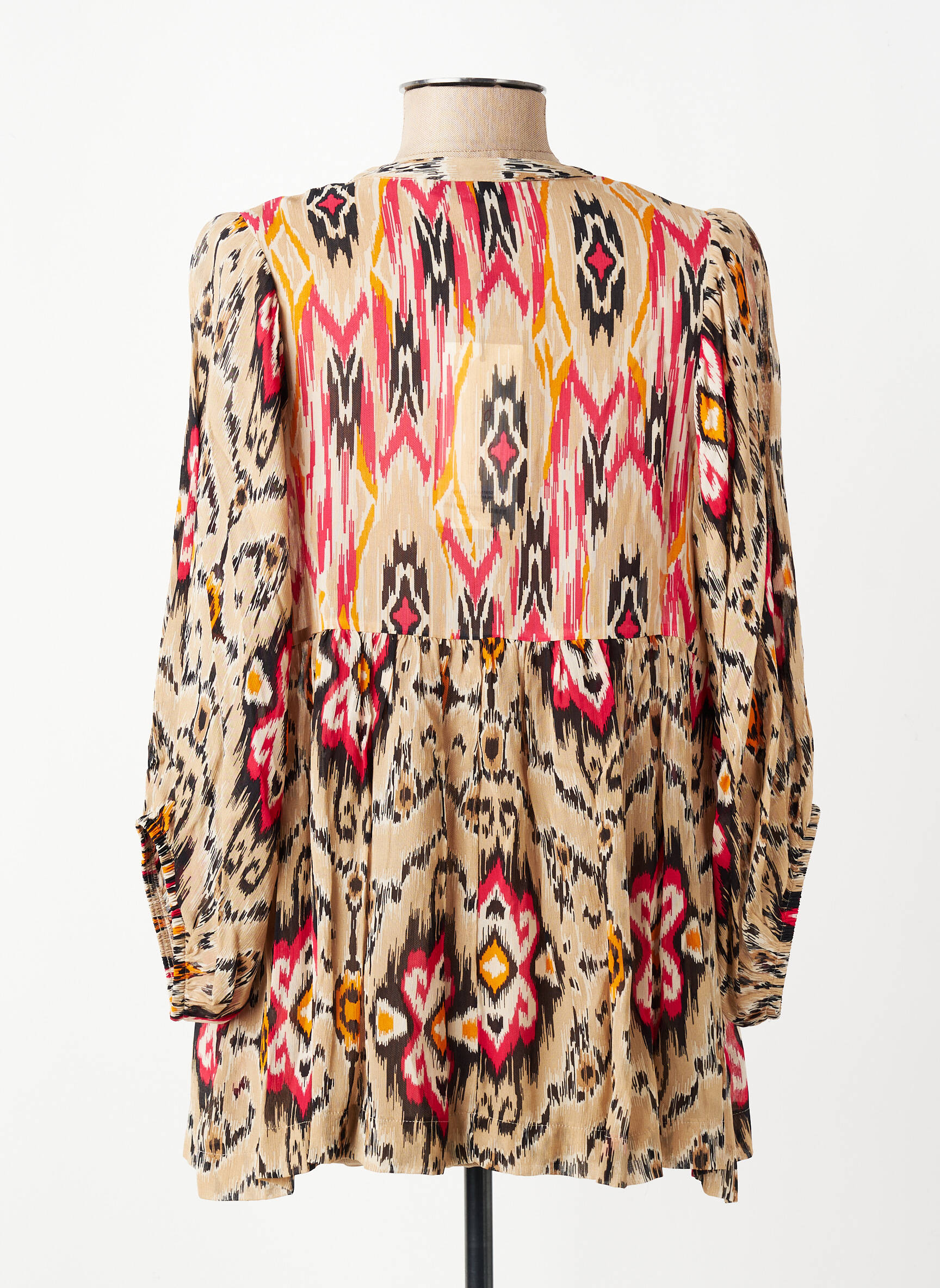 Blouse légère et transparente manches 3/4 beige SUMMUM femme