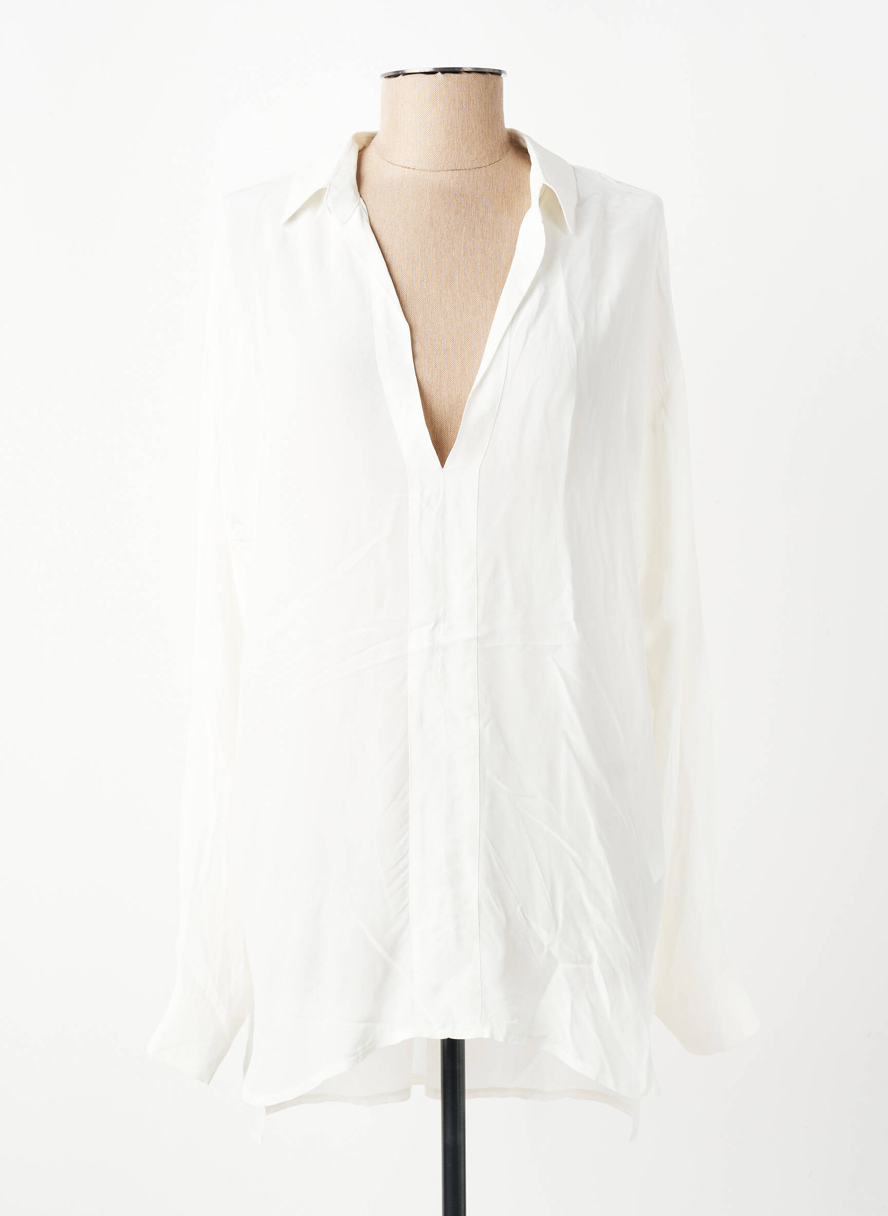 Tunique manches longues col v blanc SUMMUM femme