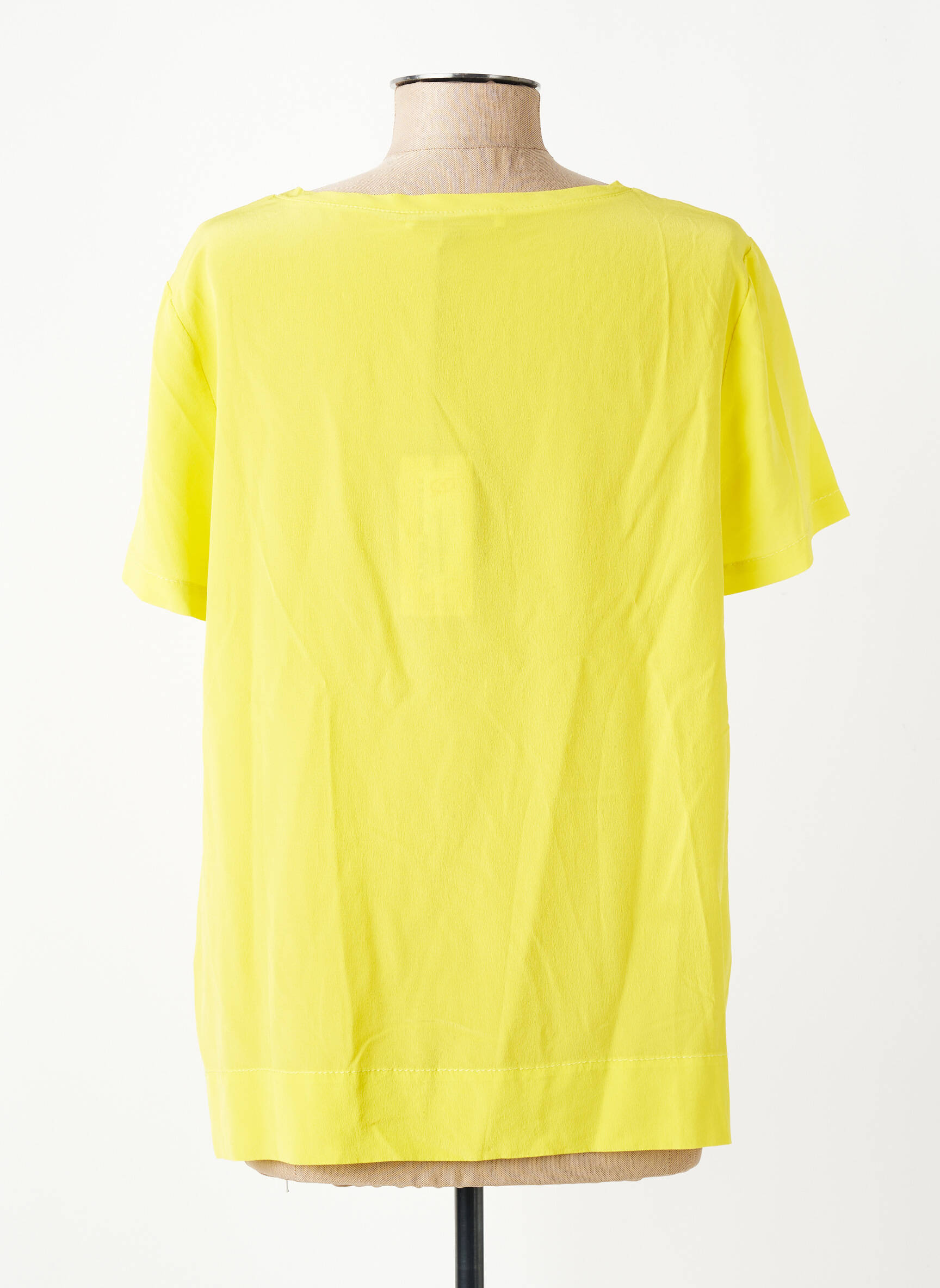 Top coupe fluide manches courtes jaune MALIPARMI femme