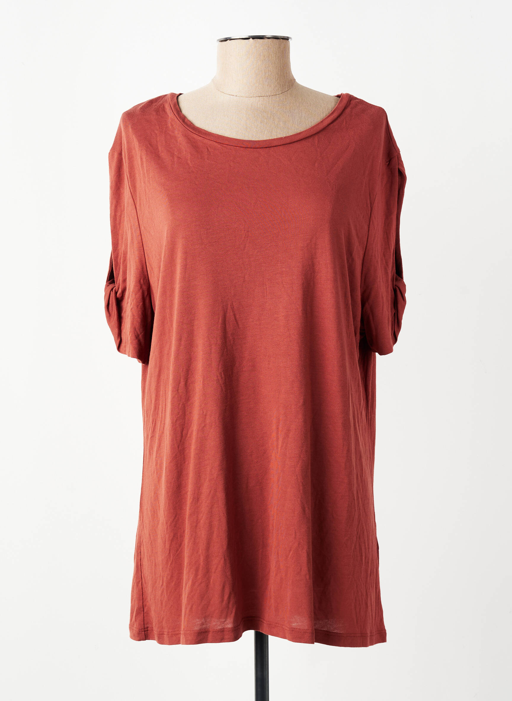 T-shirt stretch manches courtes orange SUMMUM femme