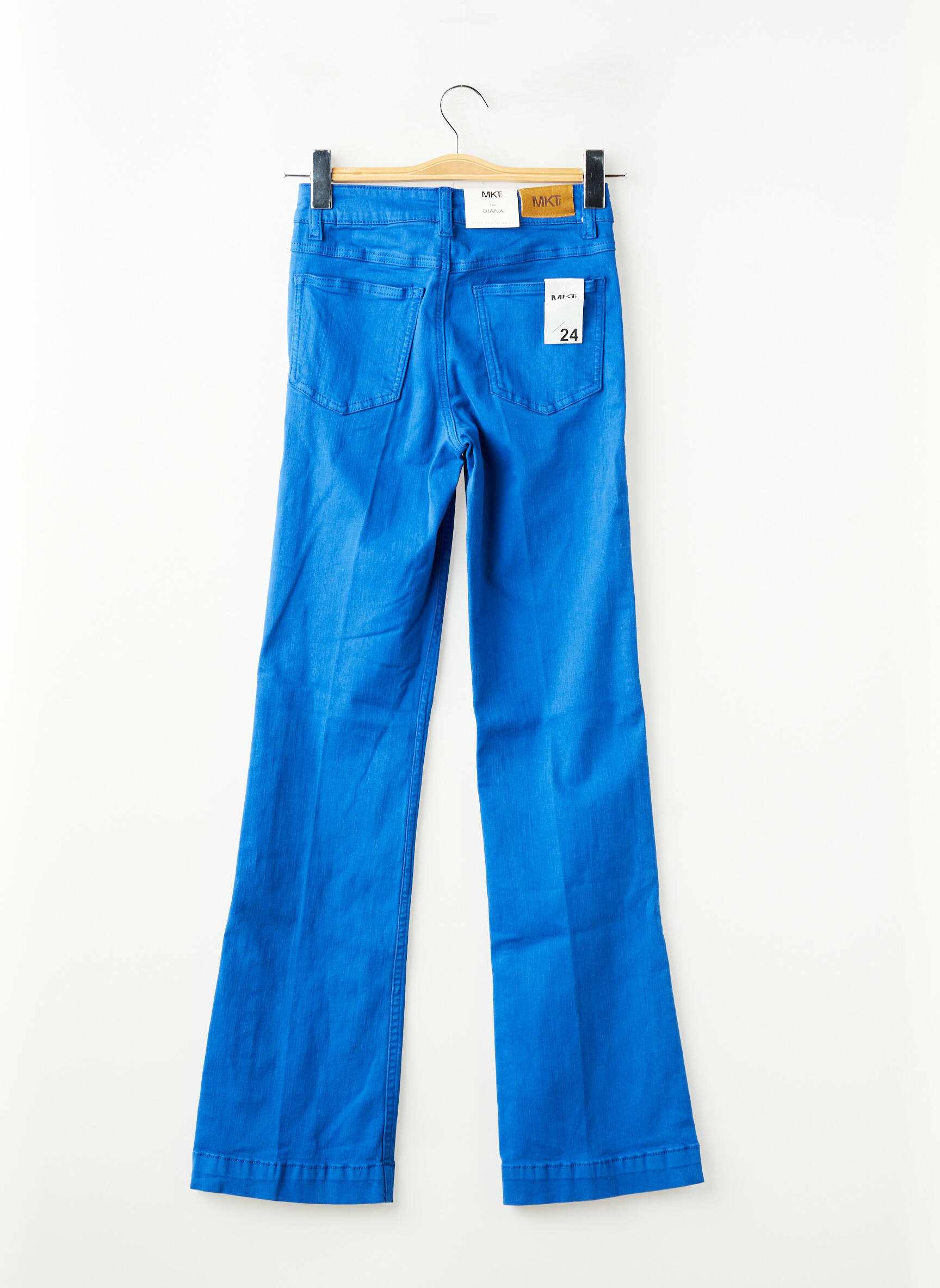 Jean coupe flare stretch taille haute bleu MKT STUDIO femme