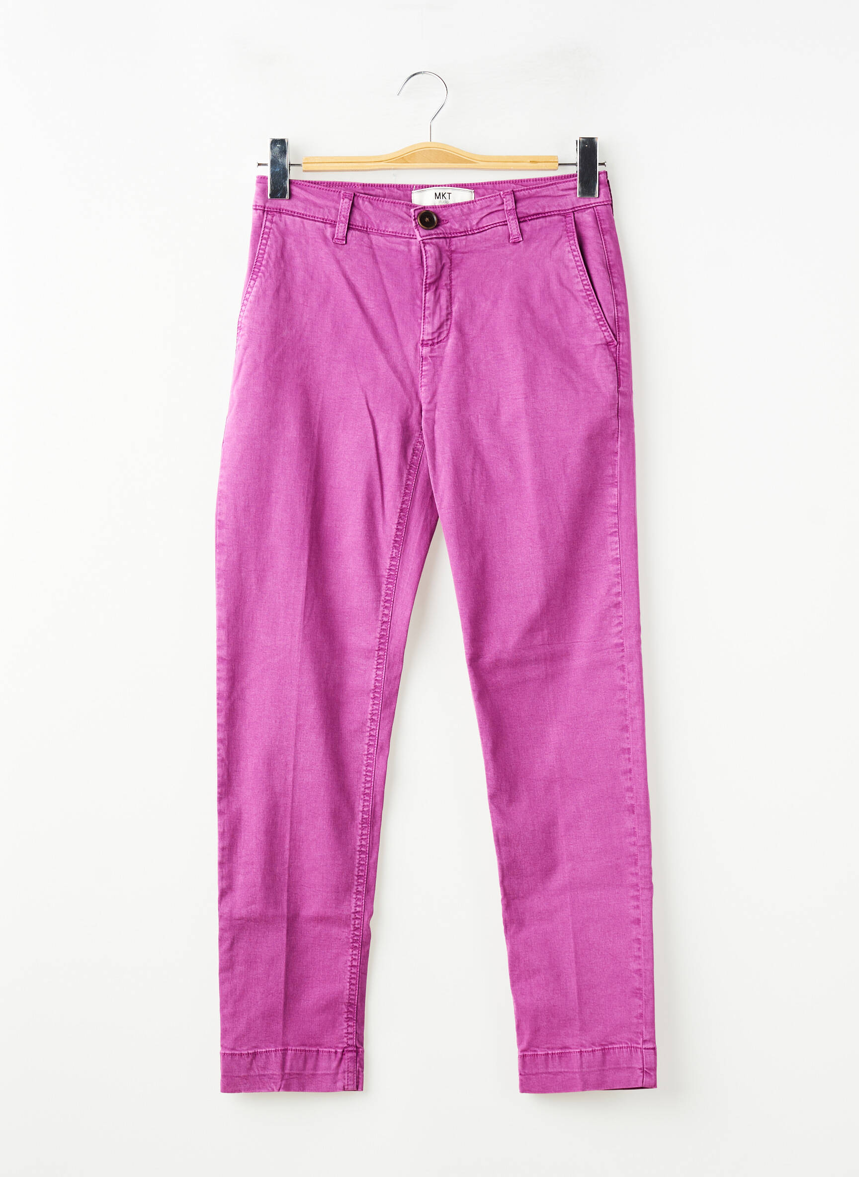 Pantalon chino stretch taille normale violet MKT STUDIO femme