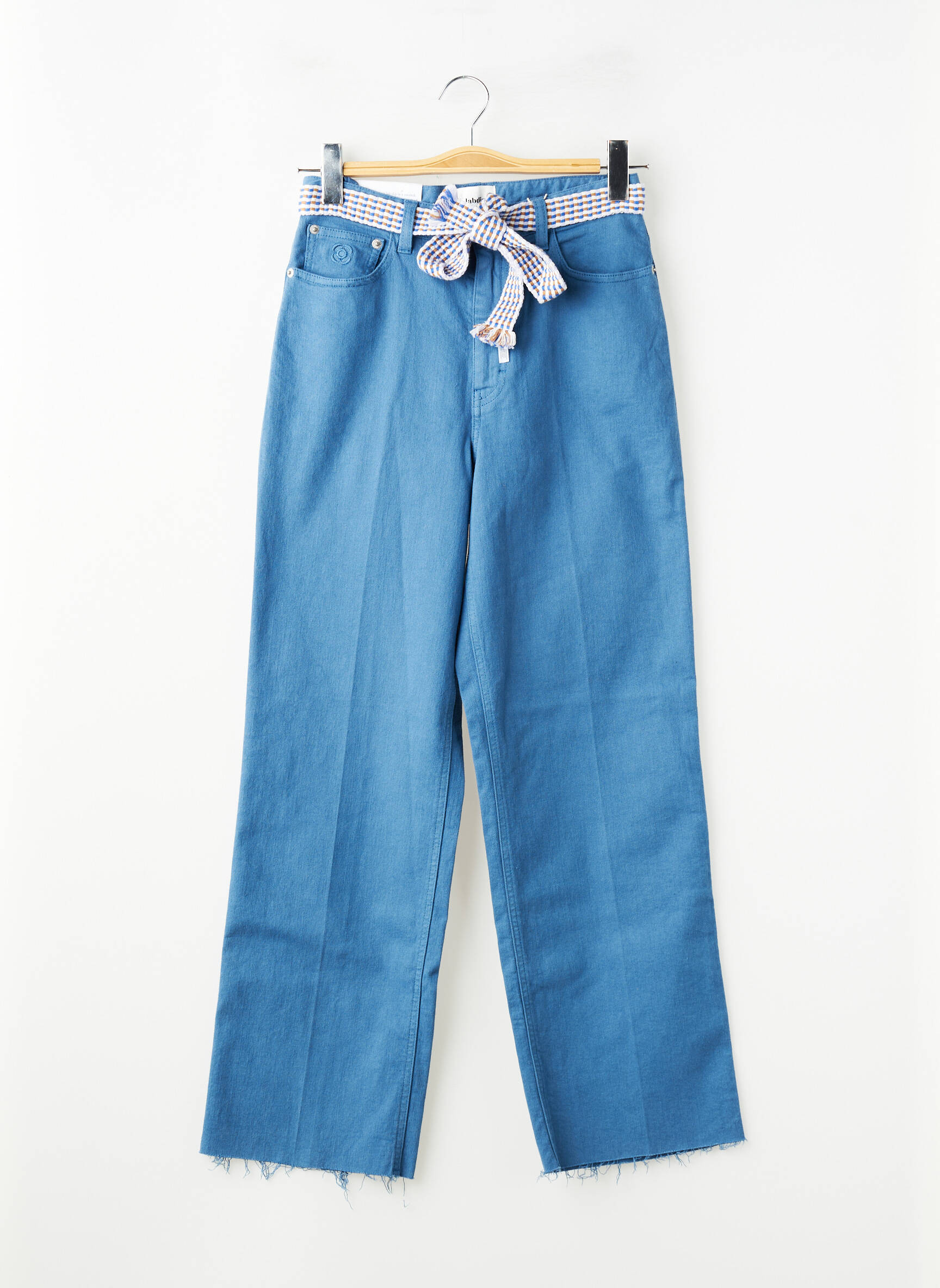Jeans coupe droite taille haute taille haute bleu LABDIP femme