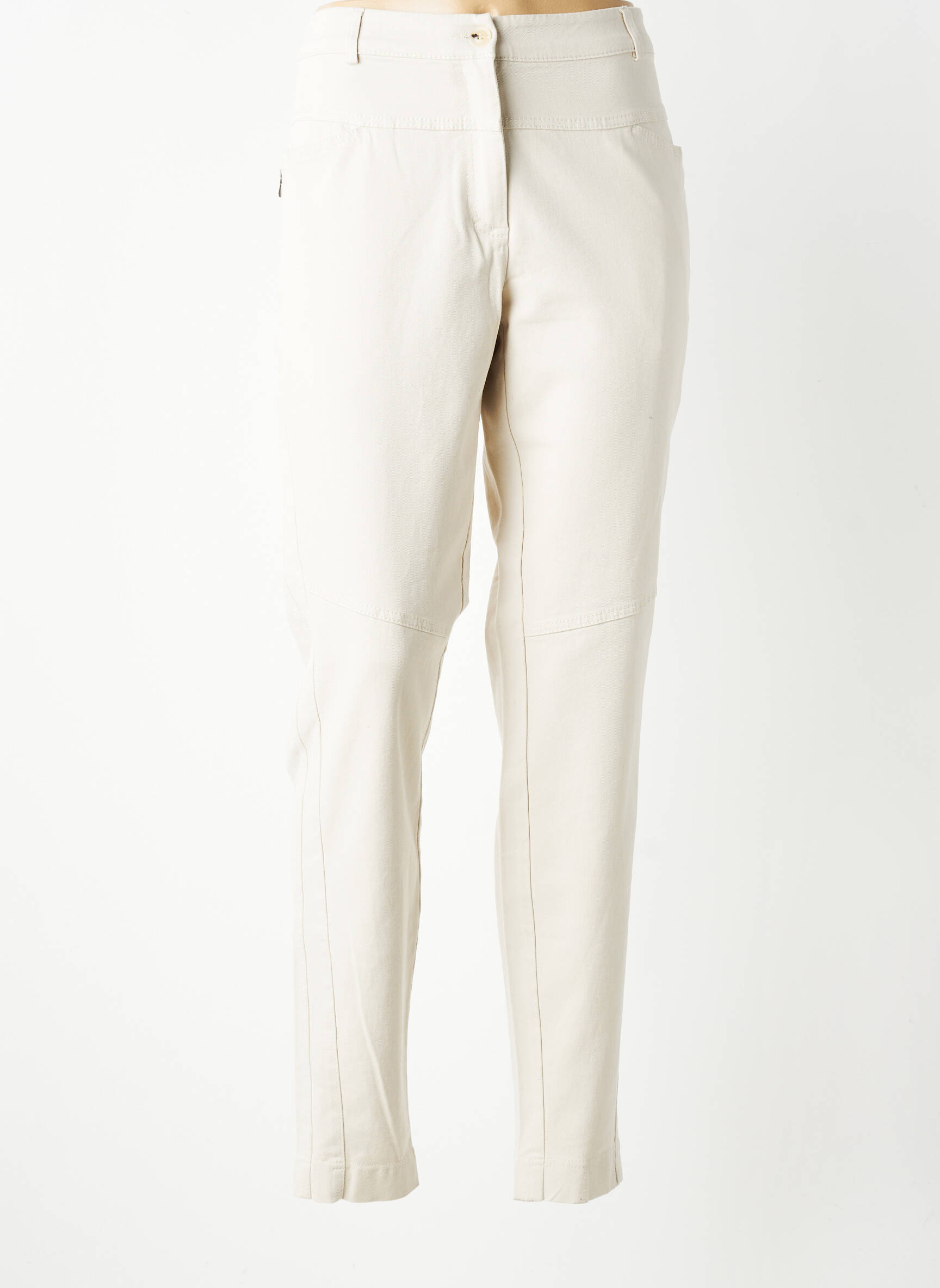 Jeans coupe slim stretch taille normale beige SUMMUM femme