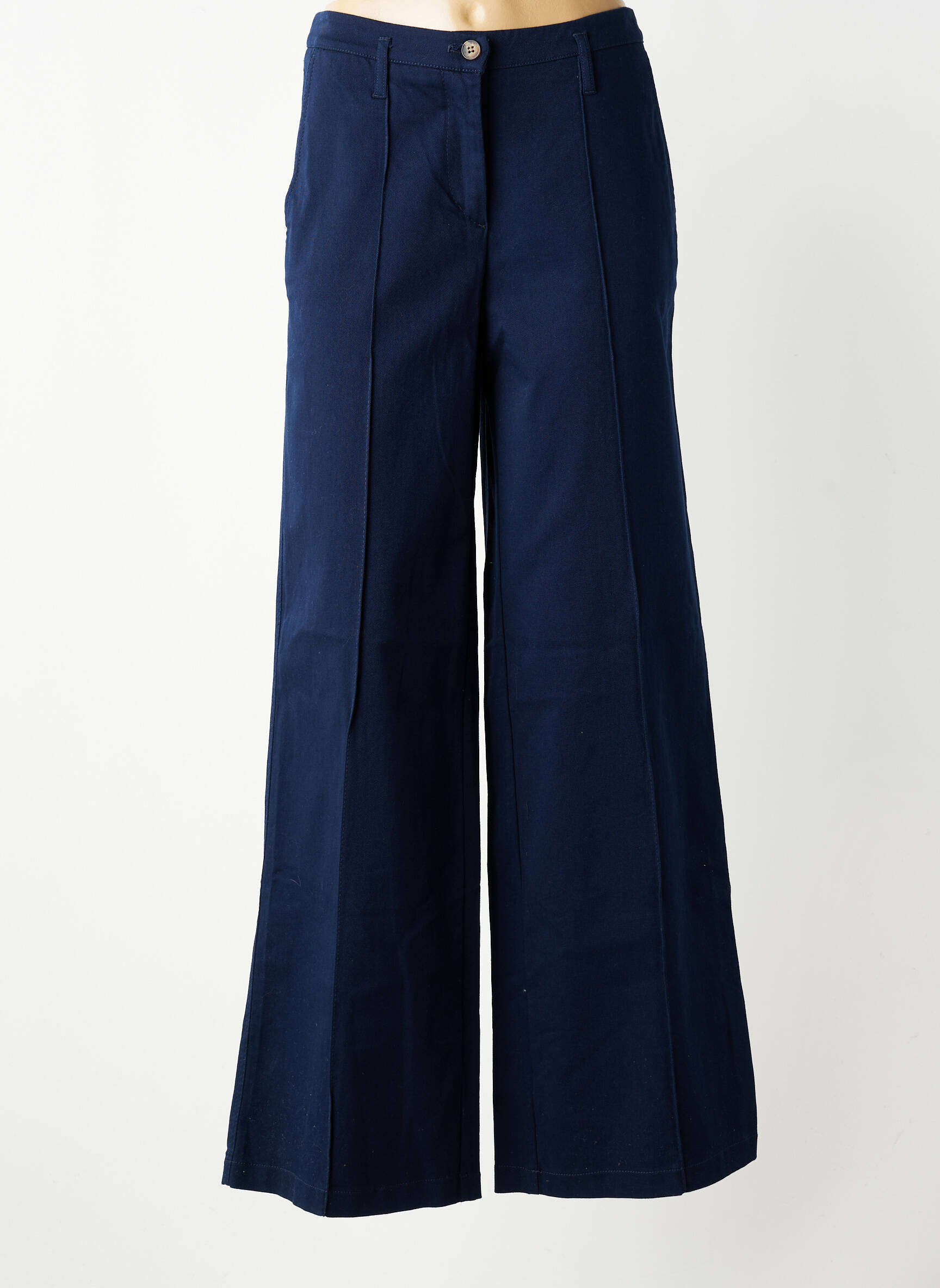 Jeans coupe large taille à pinces taille haute bleu SUMMUM femme
