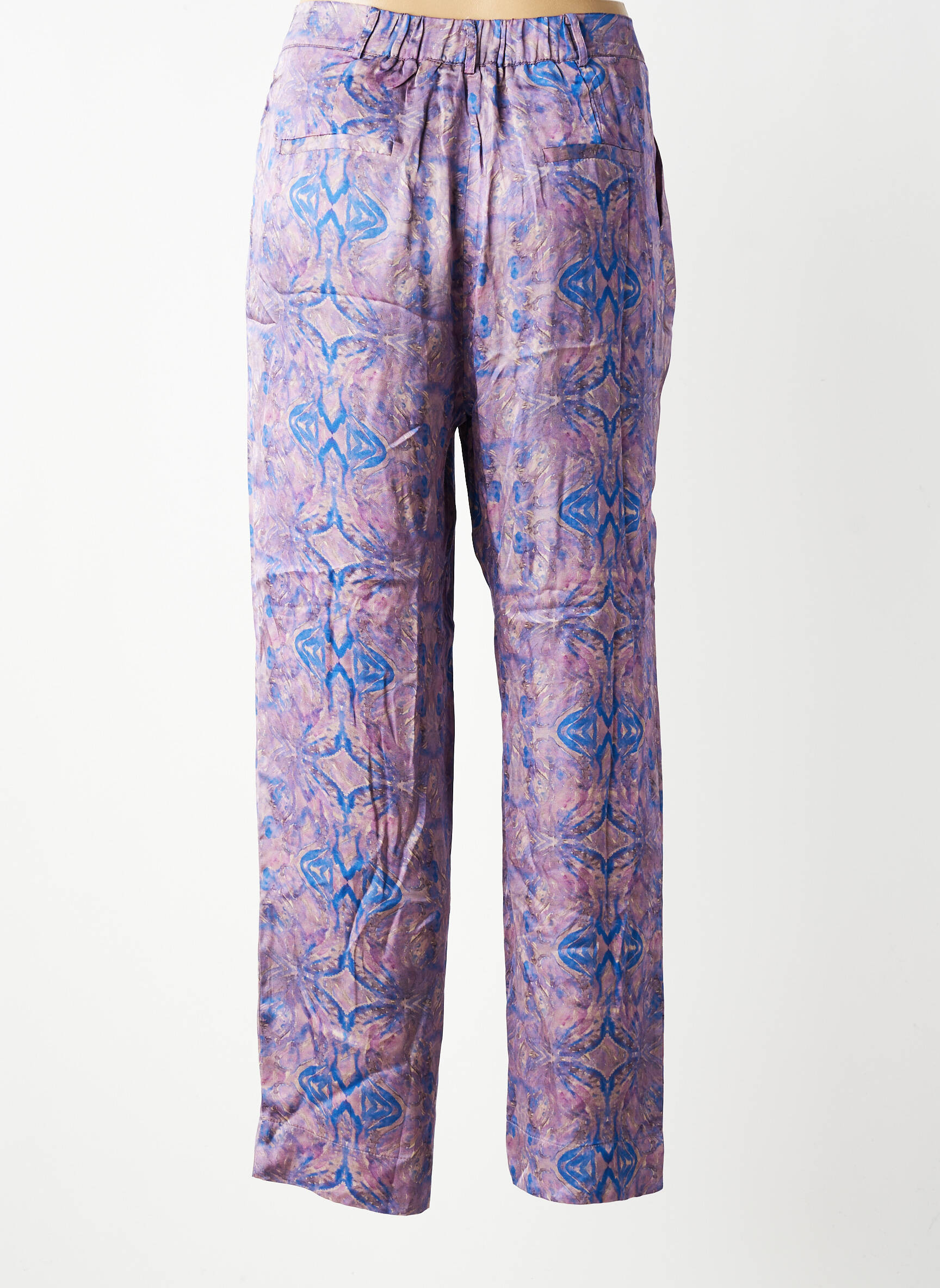 Pantalon droit taille à pinces taille haute violet SEE U SOON femme