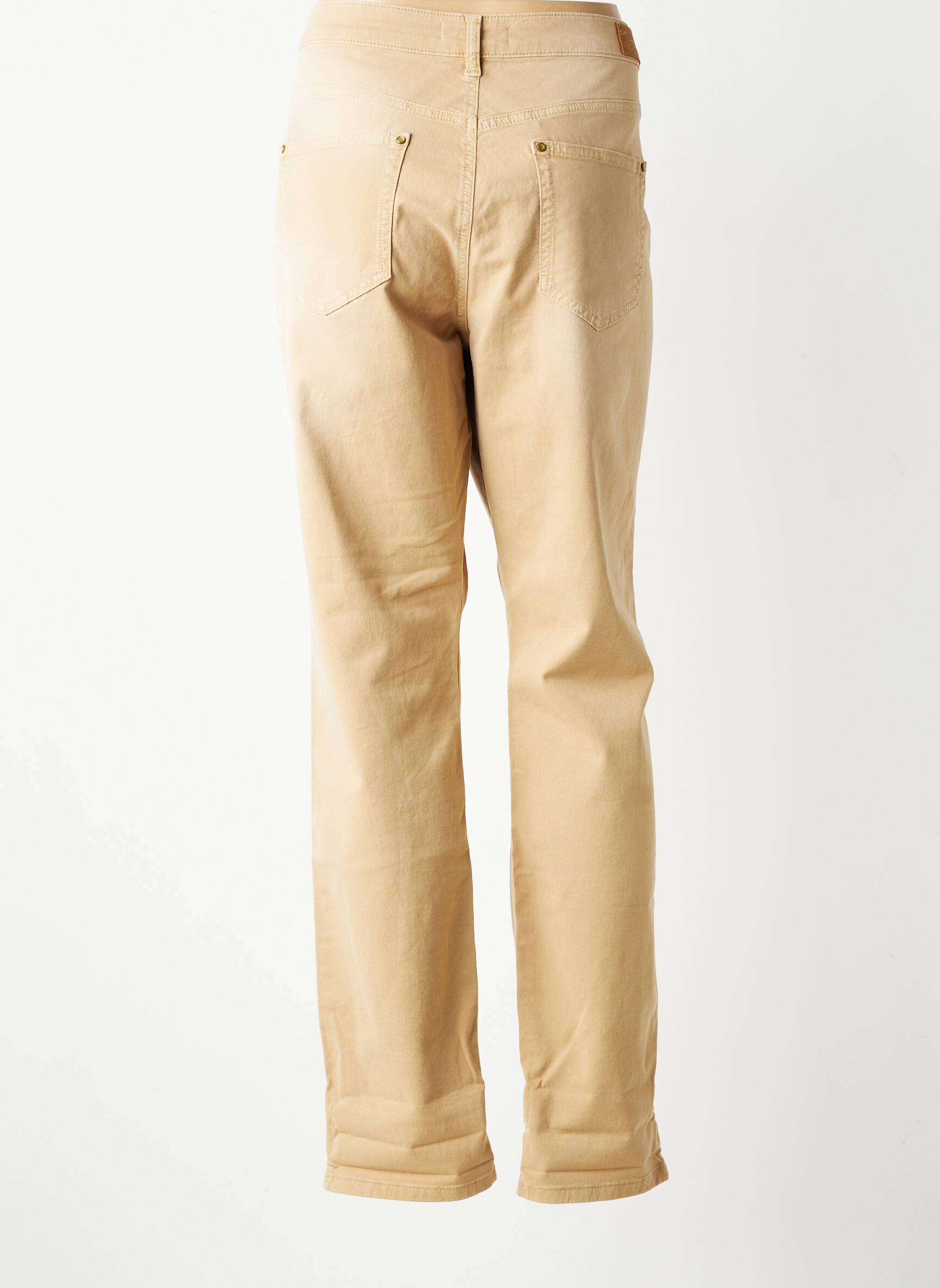 Jeans coupe droite stretch taille normale beige SUMMUM femme