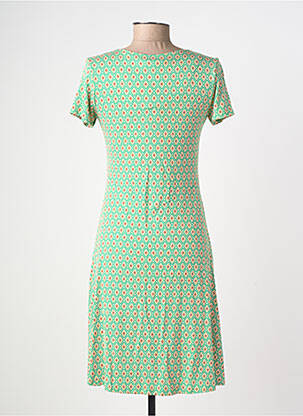 Robe mi-longue imprimé fantaisie manches courtes vert LINGAM femme