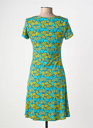 Robe mi-longue imprimé fantaisie manches courtes vert LINGAM femme