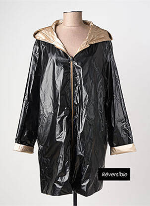 Imperméable poches a capuche noir PIMENT ROUGE femme