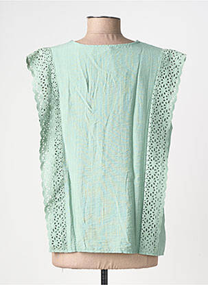Chemisier coupe droite manches courtes vert MAELLE femme