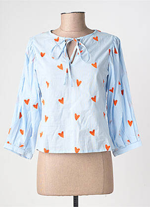 Blouse col rond manches 3/4 bleu COMPAÑIA FANTASTICA femme