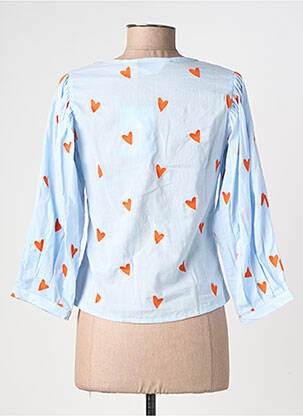 Blouse col rond manches 3/4 bleu COMPAÑIA FANTASTICA femme