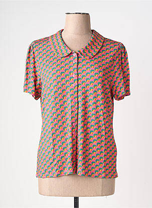 Chemisier coupe cintrée manches courtes rose PRINCESSE NOMADE femme