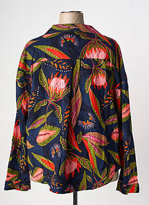 Veste casual poignets boutonnés avec fente bleu ORIENTIQUE NATURALLY femme